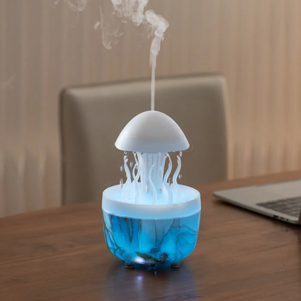 Diffuseur d'Arôme en Forme de Goutte d'Eau Rotative avec Lampe de Nuit Colorée